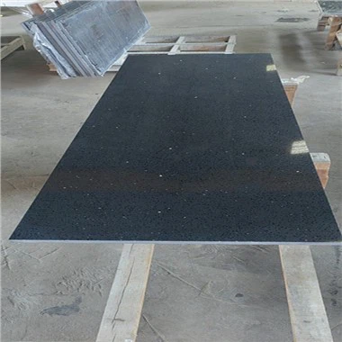 Preço de laje de bancada de pedra de quartzo preto cristal para venda