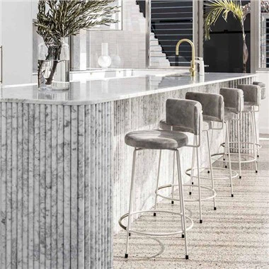 Stone Cladding Interior Wall Kitchen Backsplash Tiles Countertop Island Curved Marble Tiles